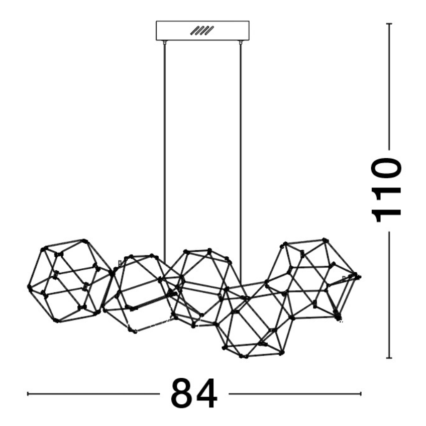 Zlaté kovové závěsné LED světlo Nova Luce Nebula 84 cm