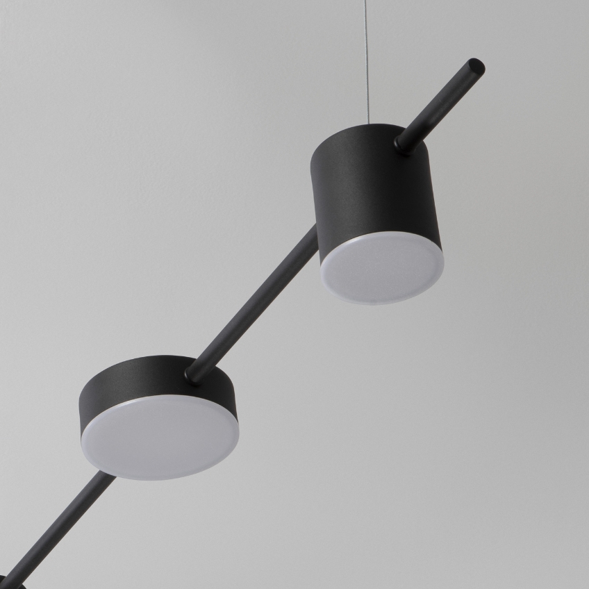 Černé kovové závěsné LED světlo Nova Luce Nordik 127 cm