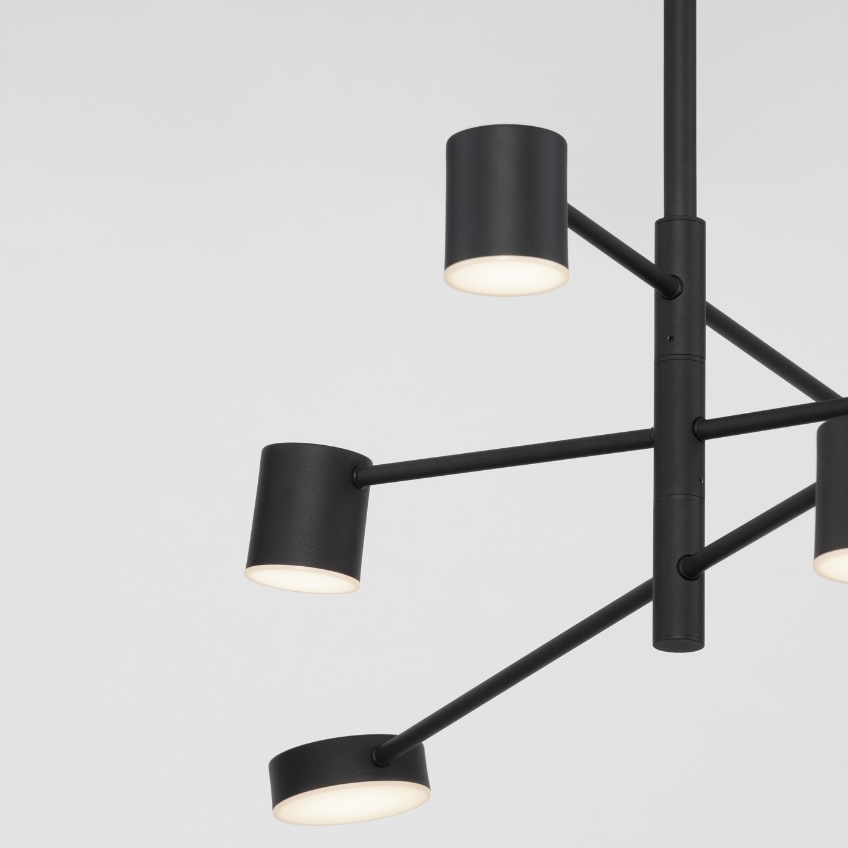 Černé kovové závěsné LED světlo Nova Luce Nordik 100 cm