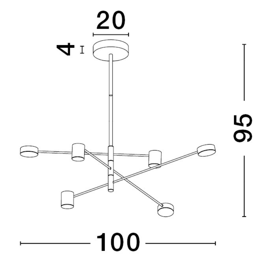 Černé kovové závěsné LED světlo Nova Luce Nordik 100 cm