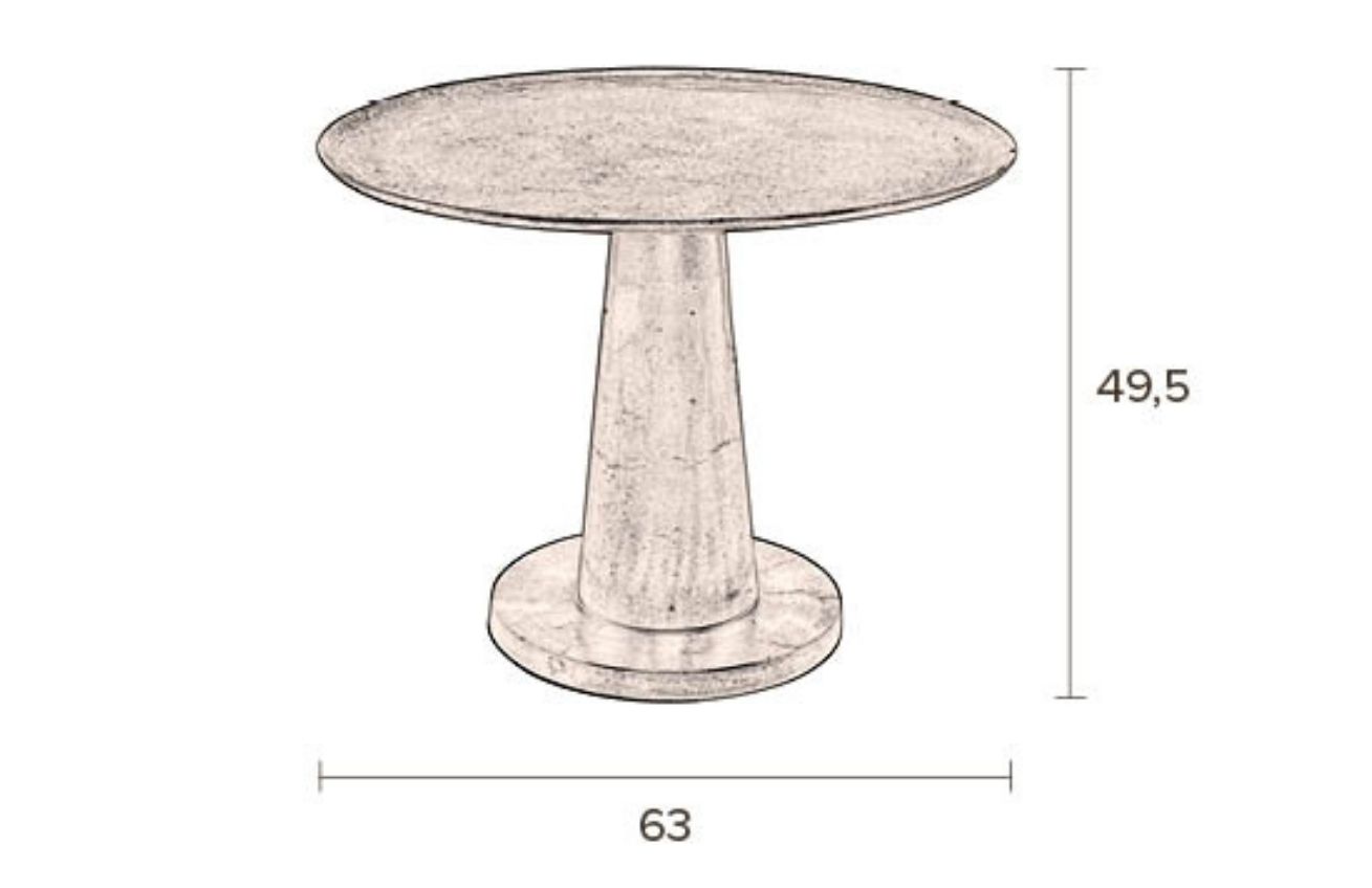 Stříbrný konferenční stolek DUTCHBONE Brute O 63 cm