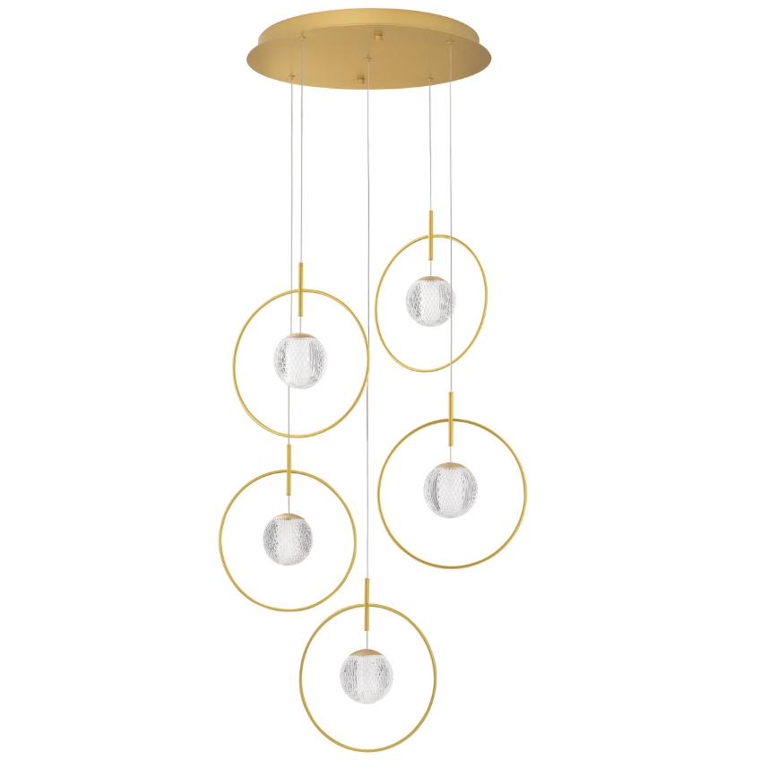 Zlat&eacute; z&aacute;věsn&eacute; LED světlo Nova Luce Atos 47 cm