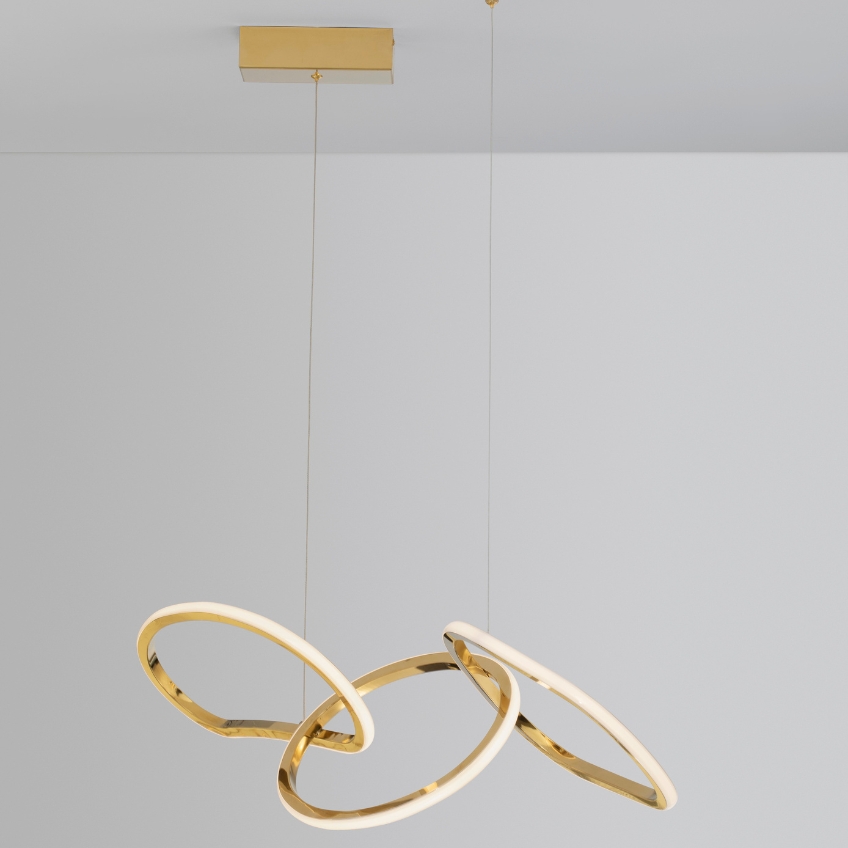 Zlaté kovové závěsné LED světlo Nova Luce Girish 82 cm