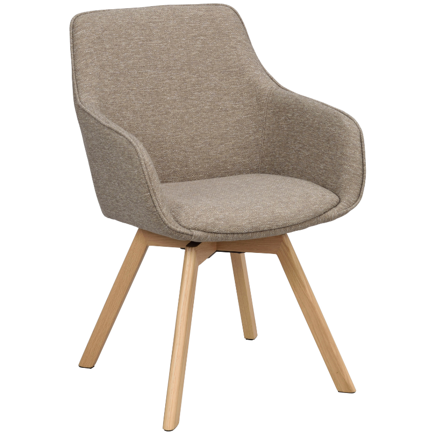 Tmavě b&eacute;žov&aacute; otočn&aacute; j&iacute;deln&iacute; židle ROWICO ALISON II.