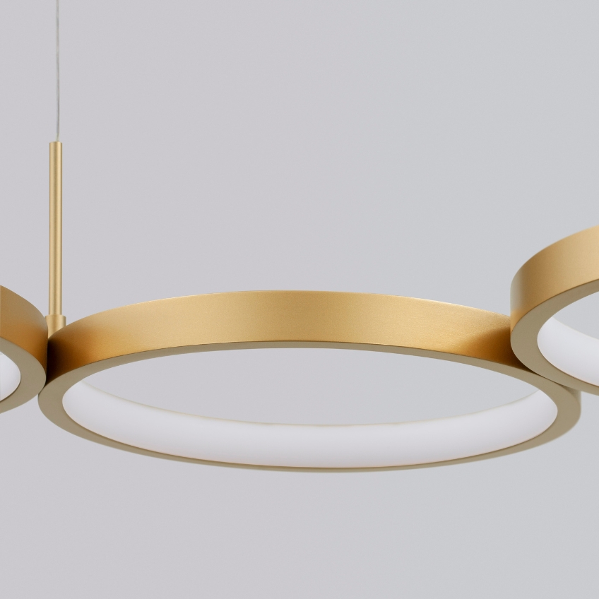 Zlaté kovové závěsné LED světlo Nova Luce Magnus 84 cm