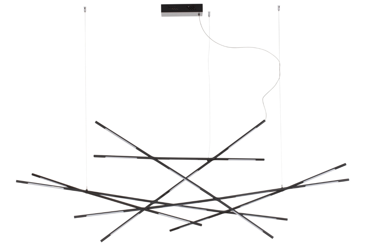 Černé kovové závěsné LED světlo Nova Luce Raccio 180,5 cm