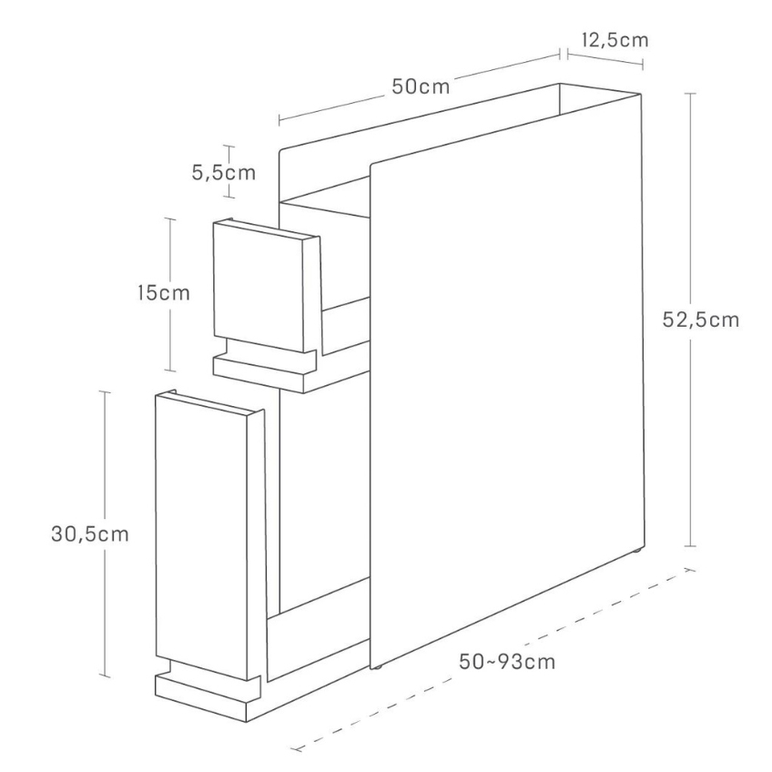Bílý kovový organizér se zásuvkami Yamazaki Tower