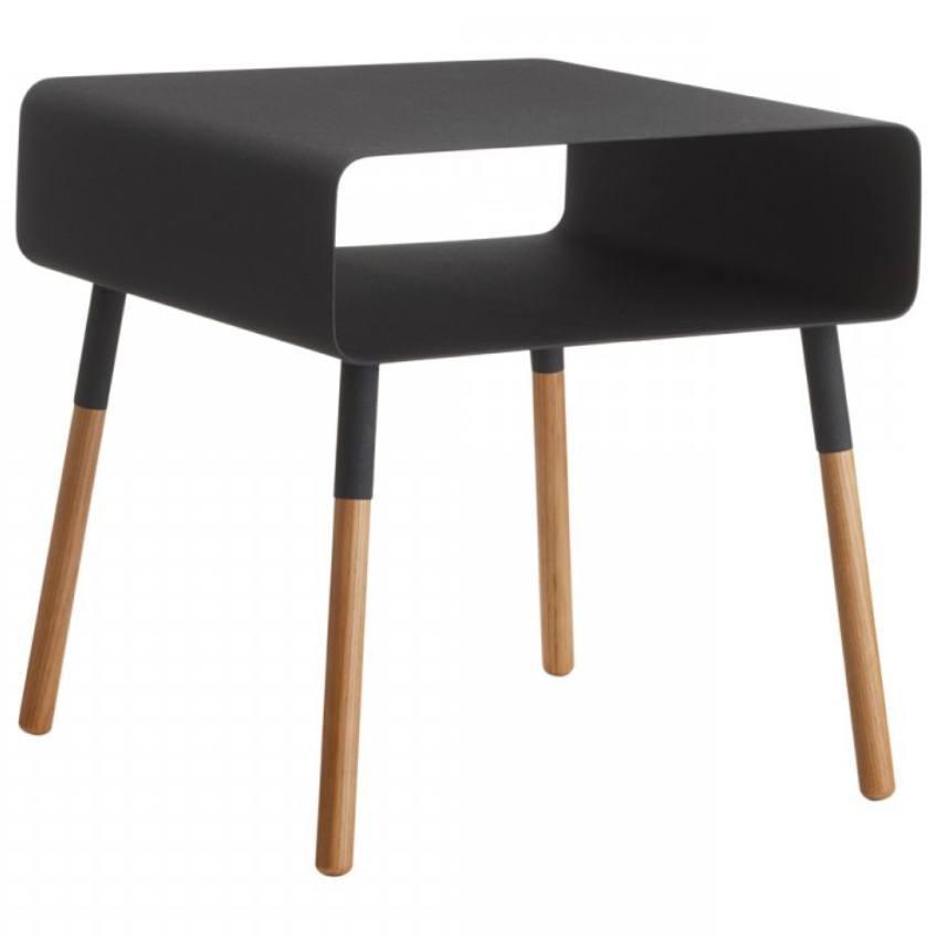 Čern&yacute; kovov&yacute; odkl&aacute;dac&iacute; stolek Yamazaki Plain 35 x 35 cm