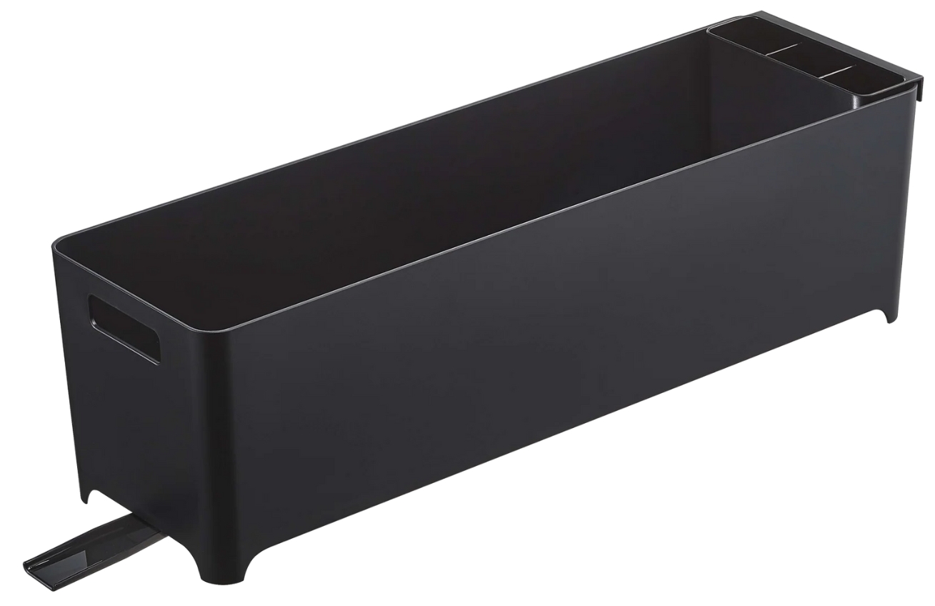 Černý plastový odkapávač Yamazaki Tower 55,5 x 16,5 cm