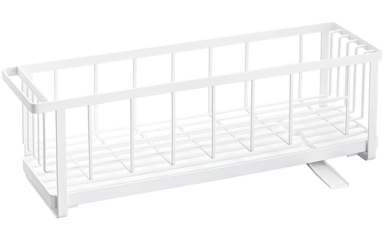 Bílý kovový odkapávač Yamazaki Tower 57,5 x 16 cm