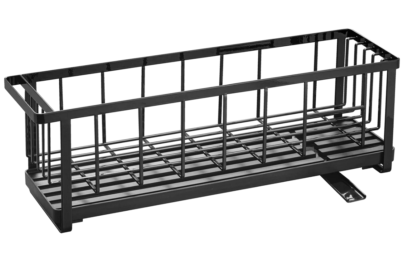 Černý kovový odkapávač Yamazaki Tower 57,5 x 16 cm