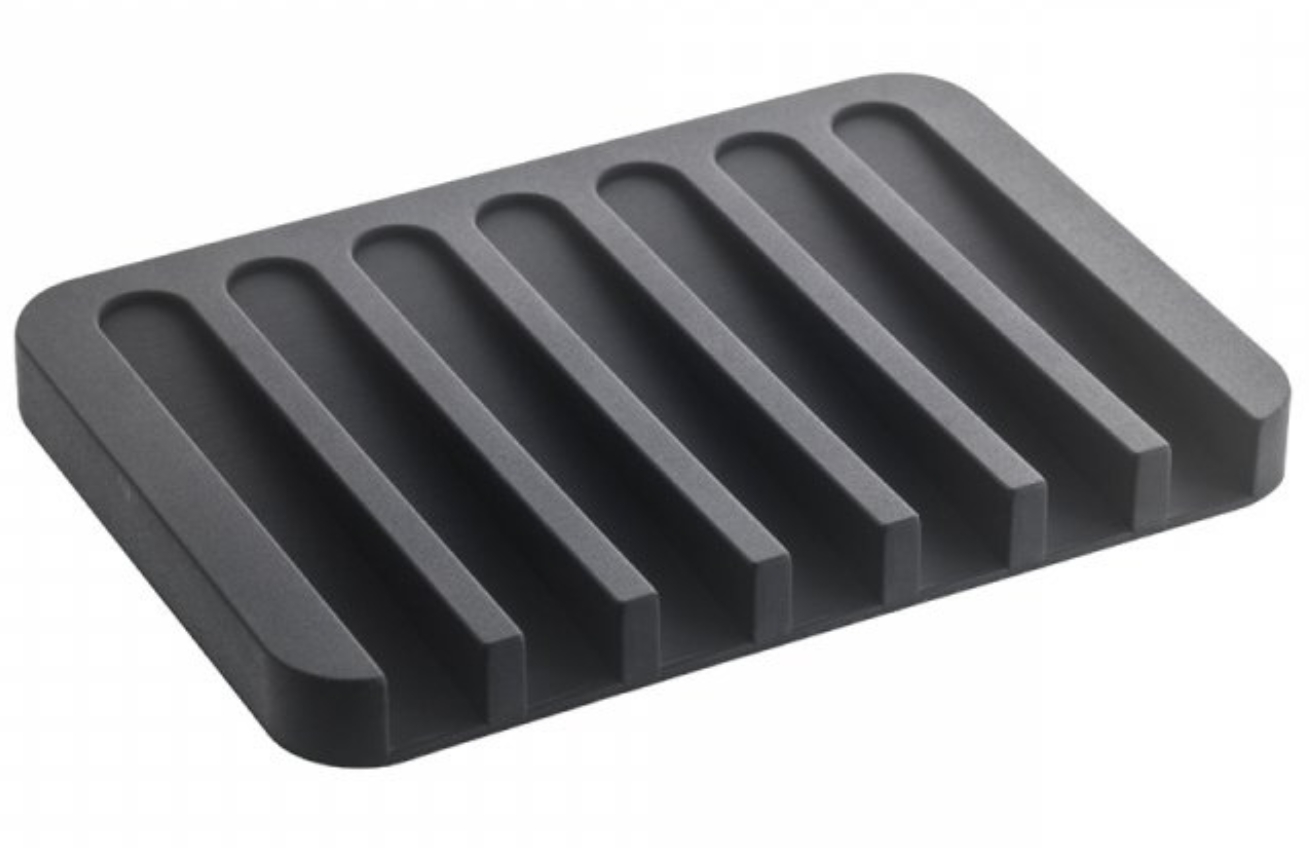 Čern&aacute; silikonov&aacute; miska na m&yacute;dlo Yamazaki Flow