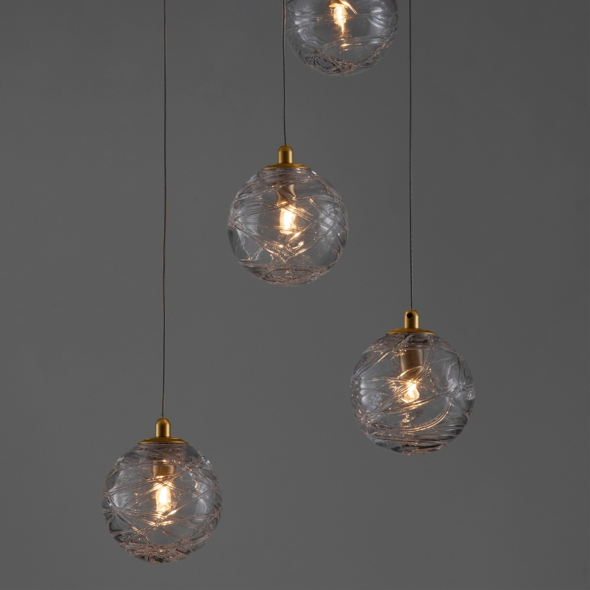 Skleněné závěsné světlo Nova Luce Coen 35 cm