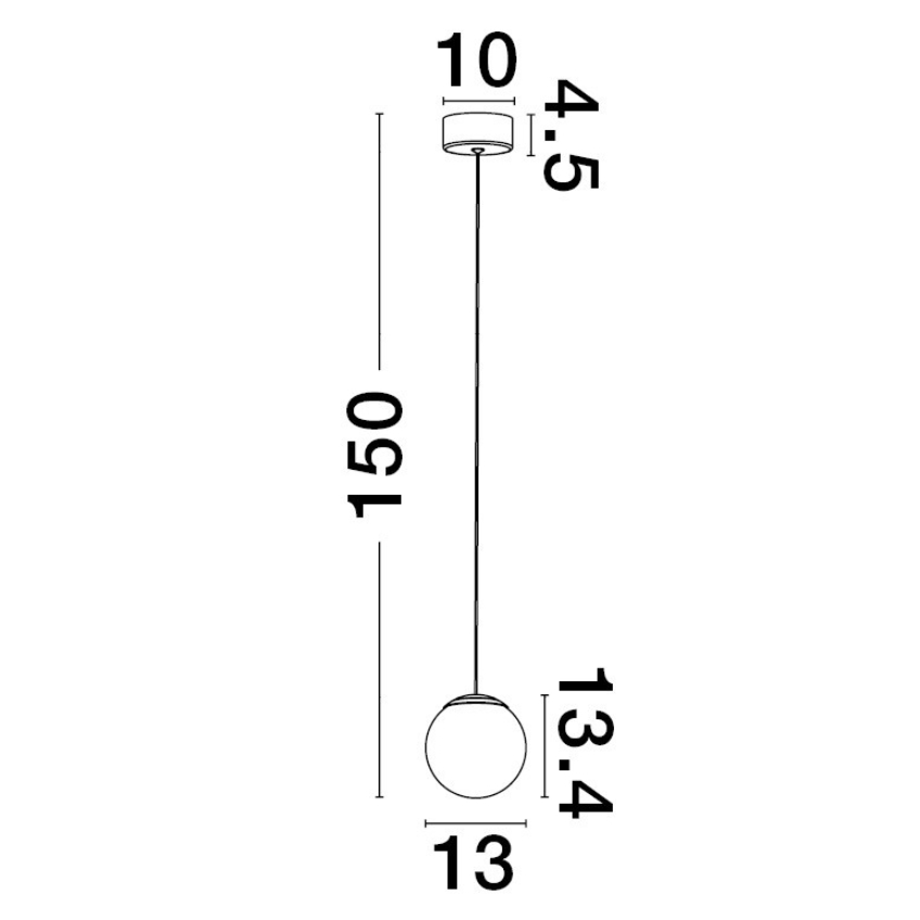 Opálově bílé skleněné závěsné LED světlo Nova Luce Nuvole 13 cm