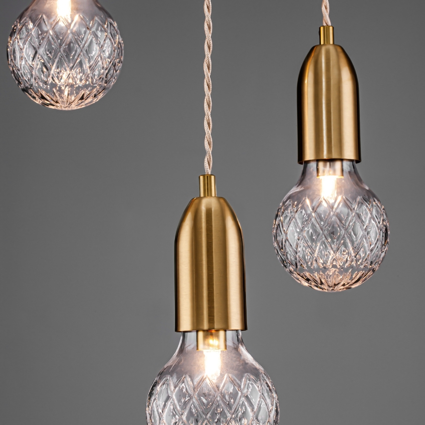 Zlaté kovové závěsné světlo Nova Luce Veda 30 cm