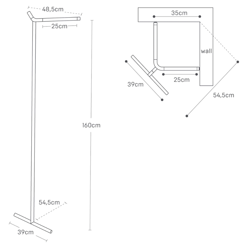 Bílý kovový stojací věšák Yamazaki Tower 160 cm