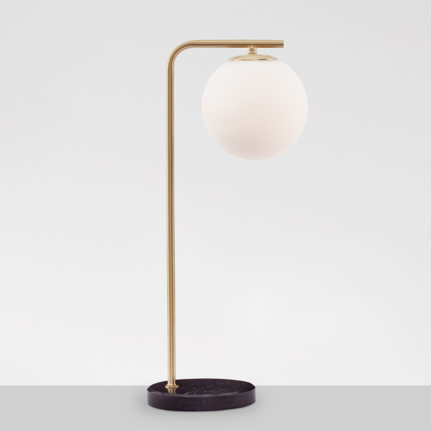 Opálově bílá skleněná stolní lampa Nova Luce Alvarez