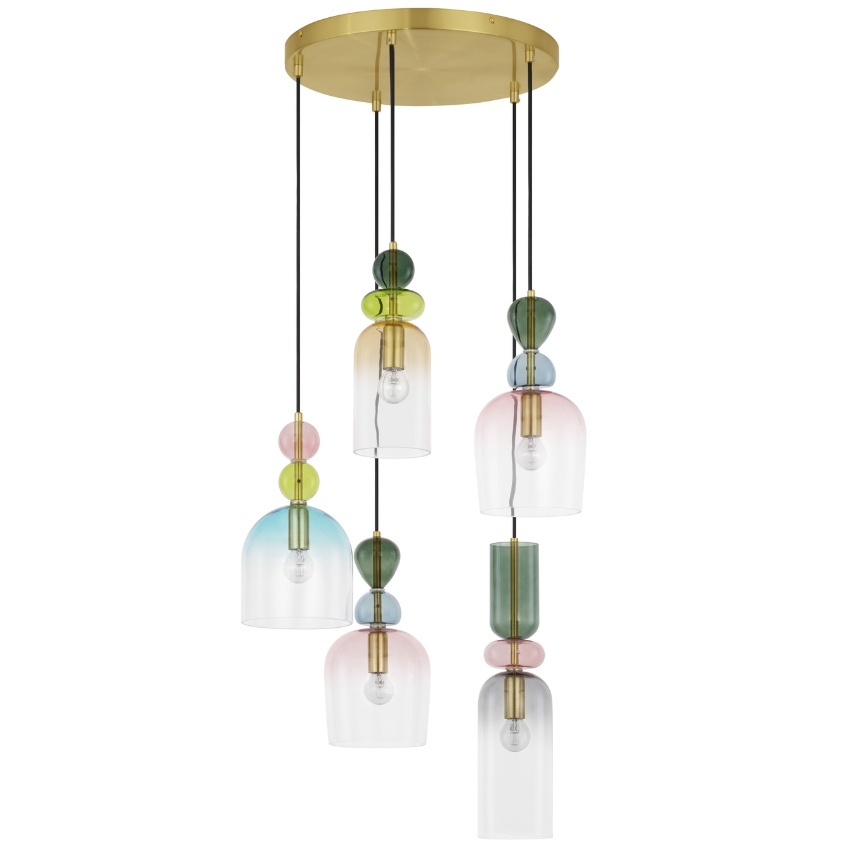 Barevné skleněné závěsné světlo Nova Luce Murano 51,7 cm