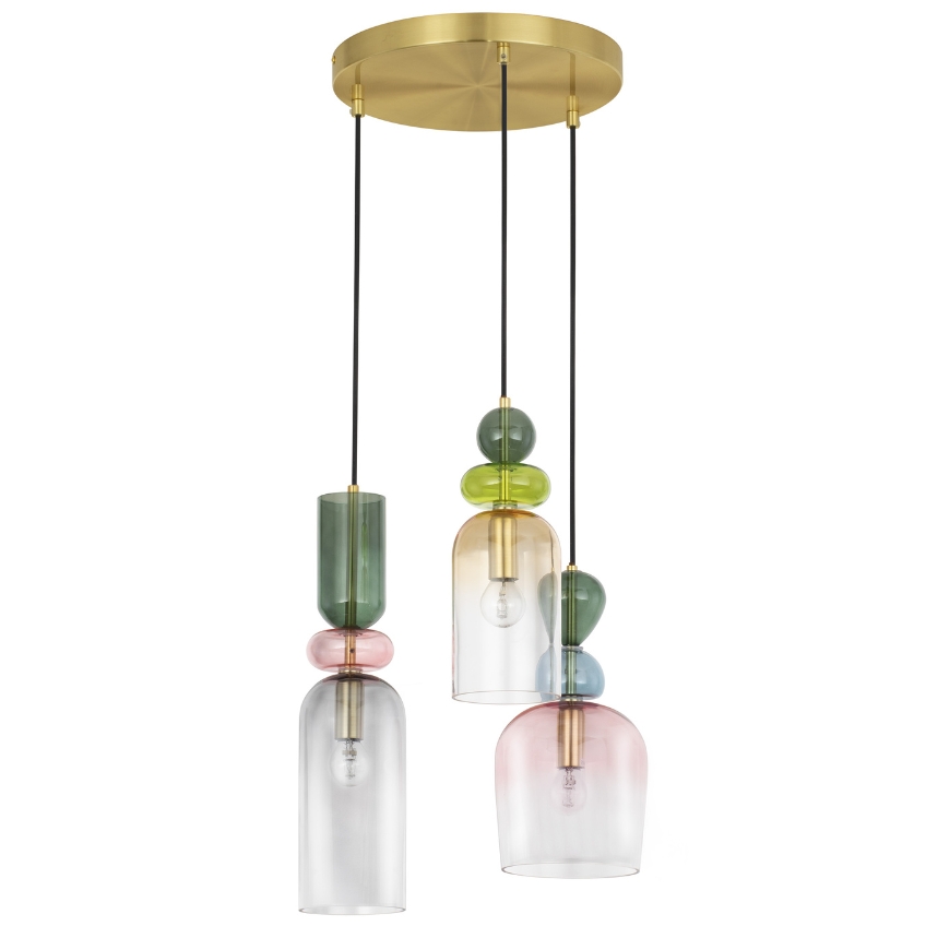 Barevné skleněné závěsné světlo Nova Luce Murano 41,7 cm