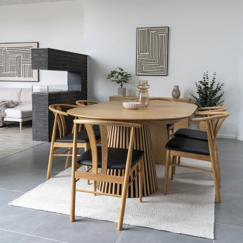 Nordic Living Dubový rozkládací jídelní stůl Osakien 120-160-200 x 120 cm
