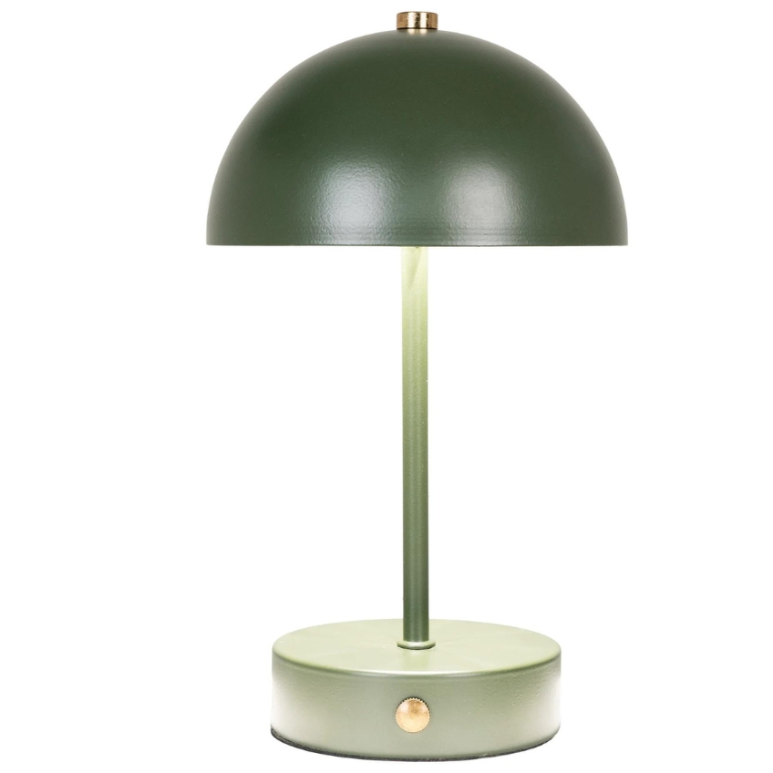 Nordic Living Tmavě zelená kovová stolní LED lampa Halle