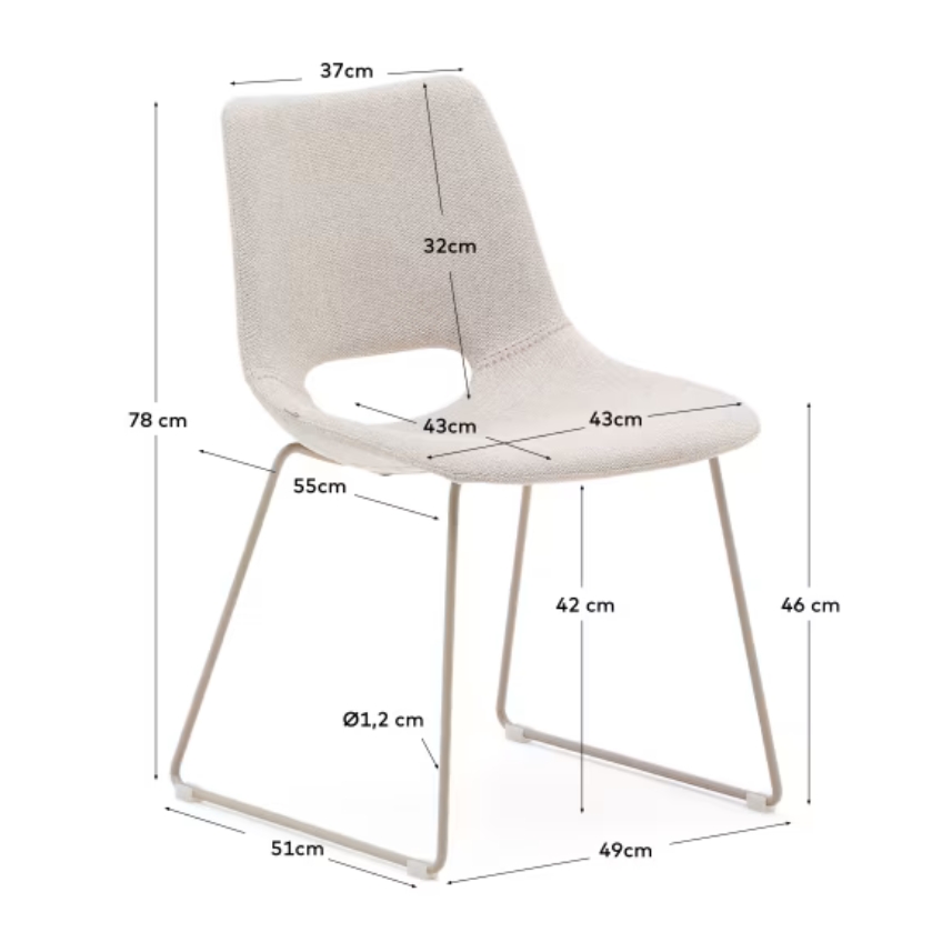 Béžová čalouněná jídelní židle Kave Home Zahara