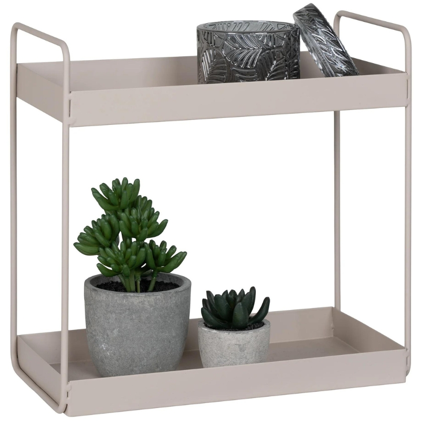Nordic Living Béžová kovová stojací police Rabano 30 x 15 cm