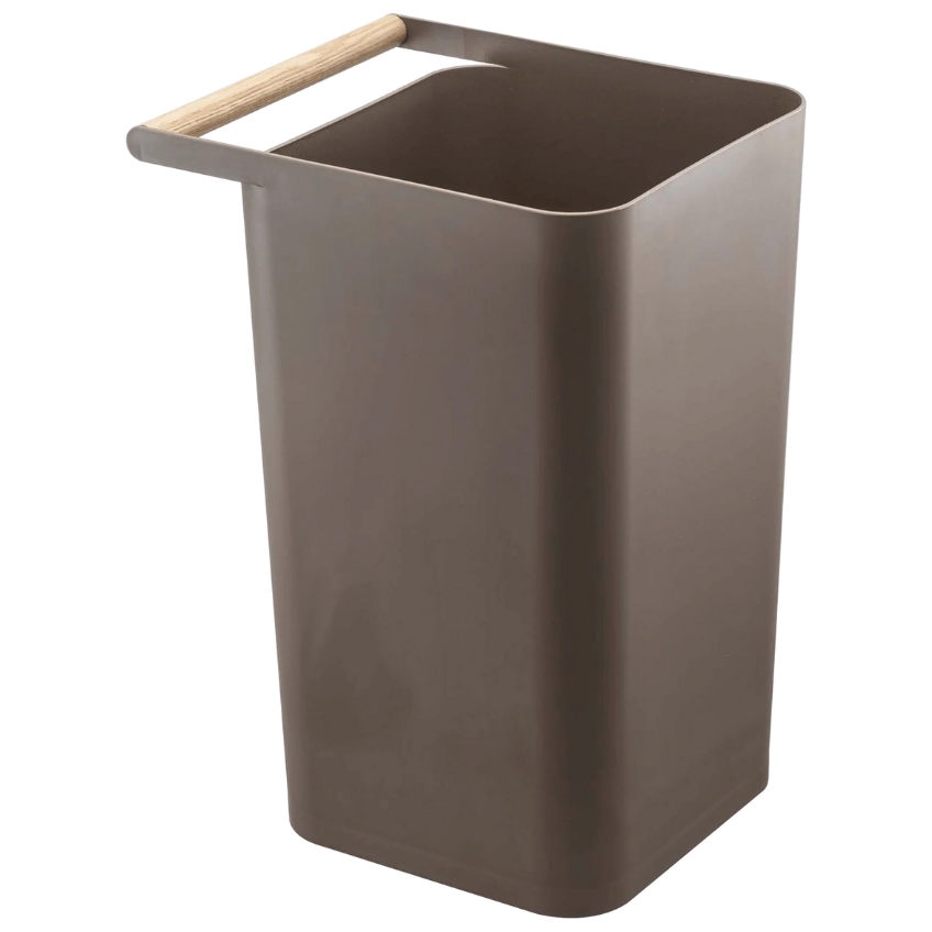 Hnědý plastový odpadkový koš Yamazaki Como 9,5 l