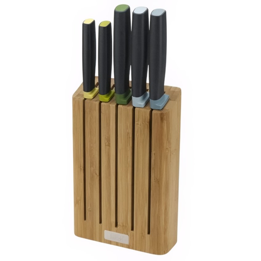 Joseph Joseph Sada nerezových nožů se stojanem Elevate Bamboo Block, 5 ks
