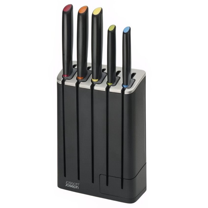 Joseph Joseph Sada nerezových nožů se stojanem a brouskem Elevate Knives Slimblock, 5 ks