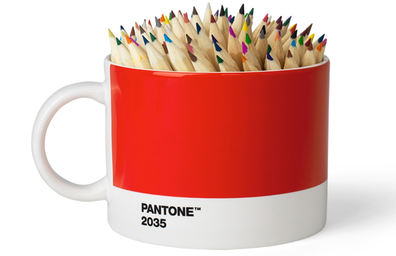 Červený porcelánový hrnek Pantone Red 2035 475 ml