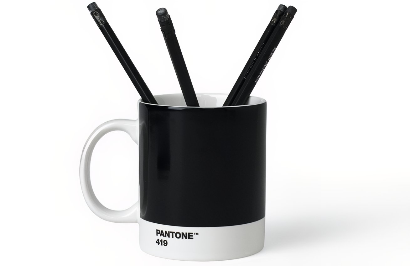 Černý porcelánový hrnek Pantone Black 419 375 ml