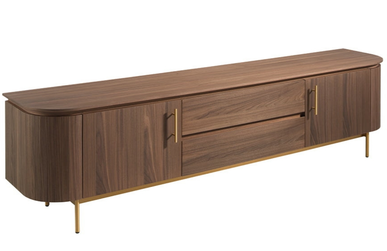 Ořechový TV stolek Angel Cerdá No. 3227, 220 x 45 cm