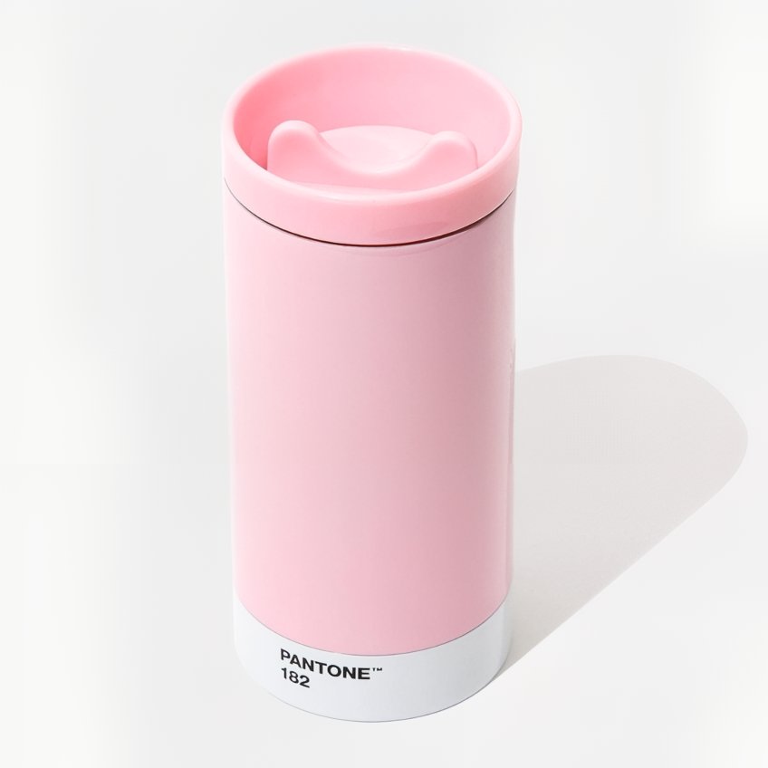 Světle růžový kovový termohrnek Pantone Light Pink 182 430 ml