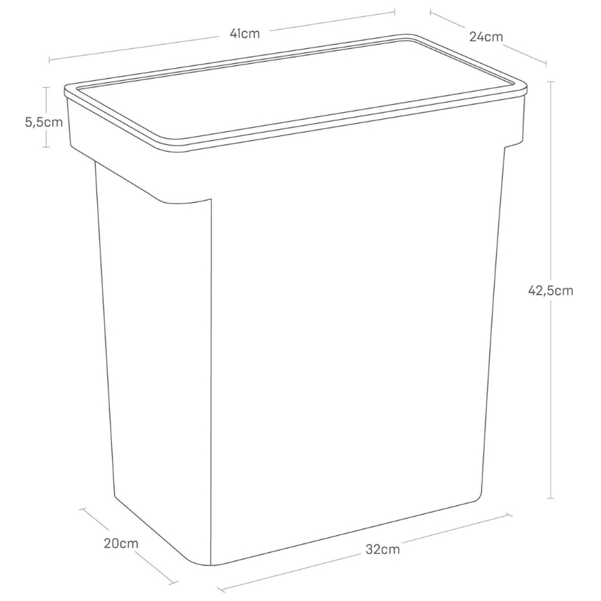 Bílý plastový zásobník krmiva Yamazaki Tower 25 l