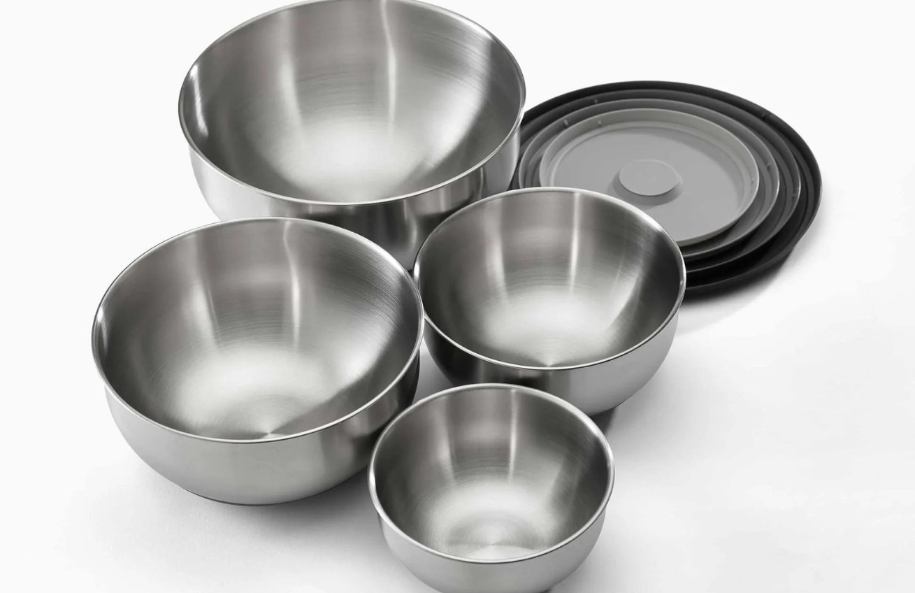 Sada nerezových misek se silikonovými víky Nest Prep&Store