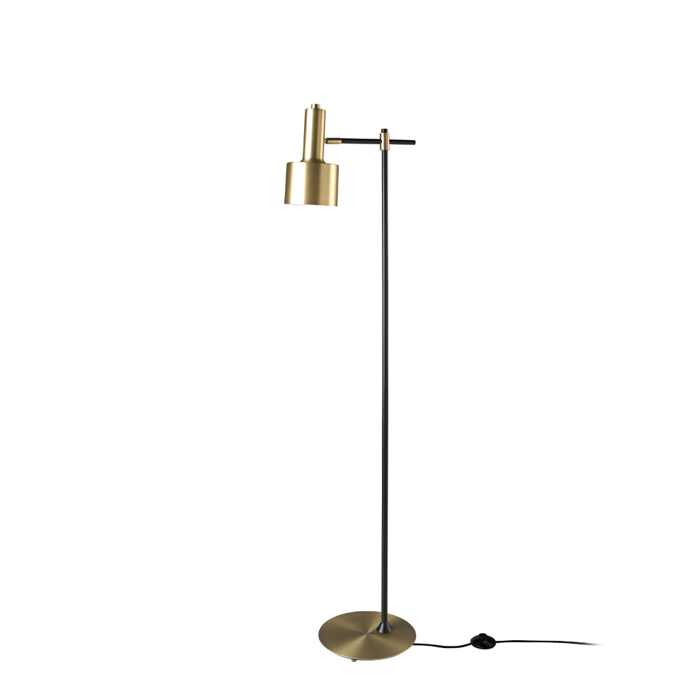 Zlatá kovová stojací lampa Angel Cerdá No. 8069, 164 cm