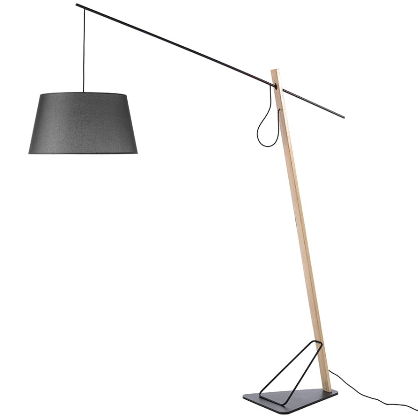 Šedá stojací lampa Angel Cerdá No. 8035, 230 cm