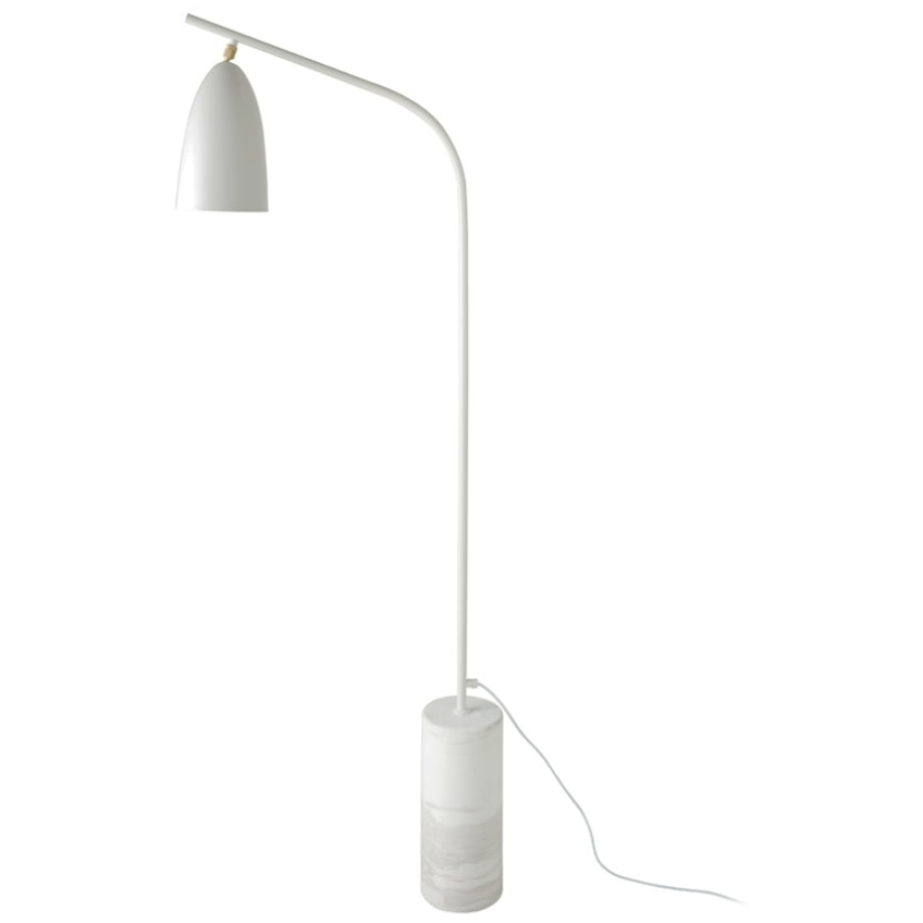 Bílá kovová stojací lampa Angel Cerdá No. 8036, 147 cm