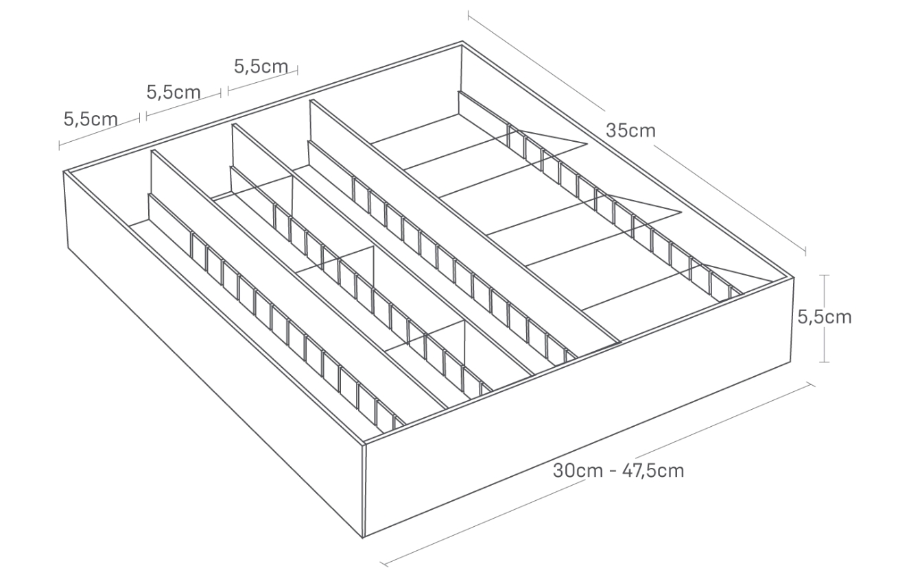 Černý plastový organizér na příbory Yamazaki Tower 30/47,5 x 35 cm