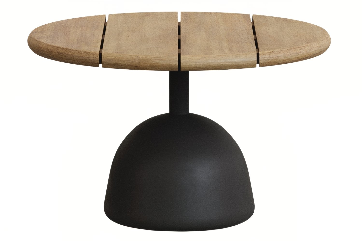 Kave Home Dřevěn&yacute; zahradn&iacute; stolek Saura 55 cm s černou podnož&iacute;