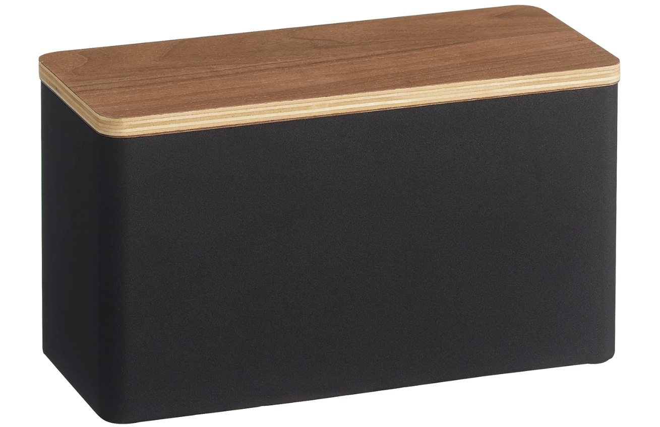 Černý kovový úložný box Yamazaki Rin 23 x 10,5 cm