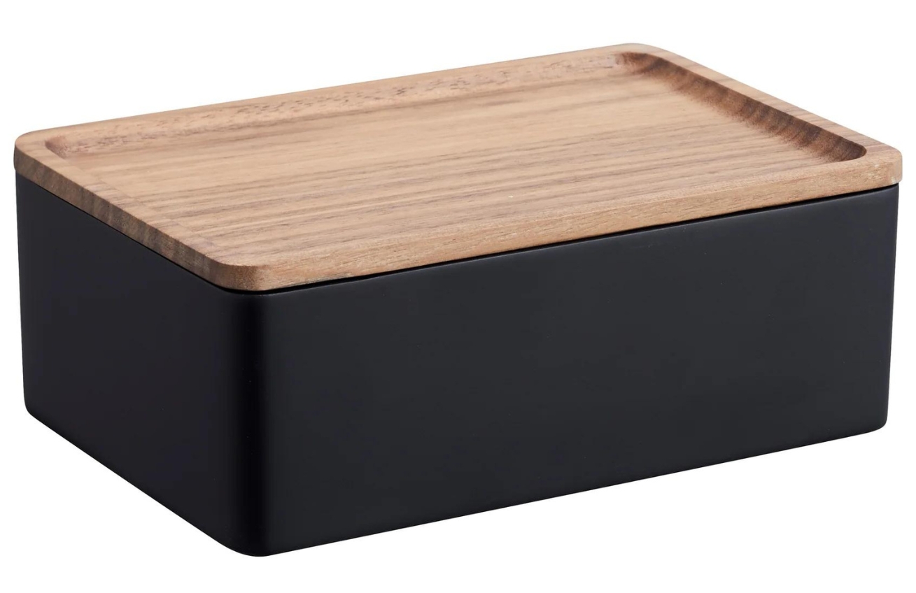 Černý plastový úložný box Yamazaki Rin 18,5 x 12,5 cm