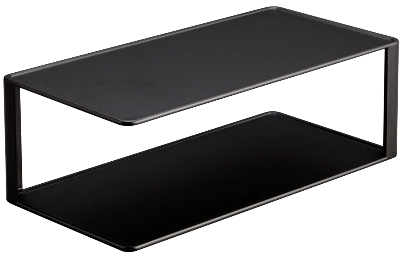 Čern&aacute; kovov&aacute; př&iacute;davn&aacute; police Yamazaki Tower 30 x 15 cm