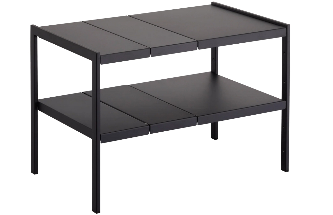 Čern&aacute; kovov&aacute; př&iacute;davn&aacute; police Yamazaki Tower 50/85 x 30 cm