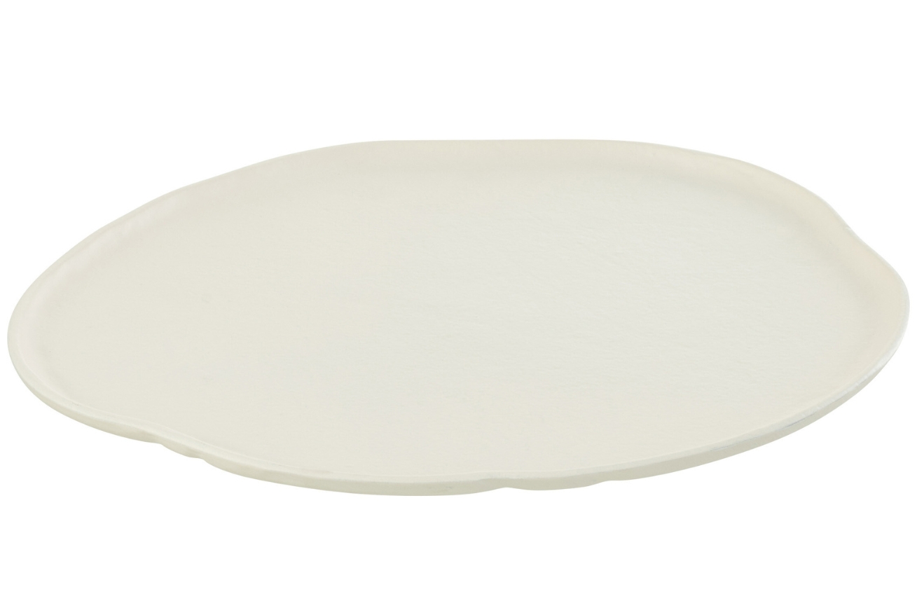 Bílý kovový podnos J-line Tranus 29,5 x 26,5 cm