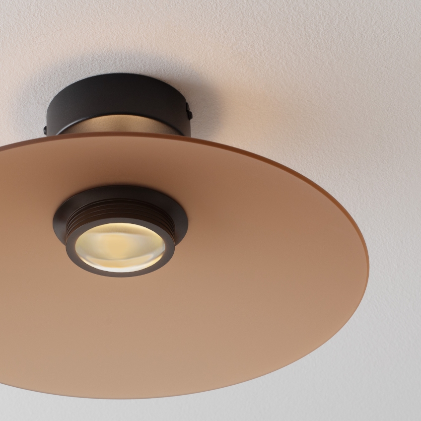Hnědé skleněné stropní LED světlo Nova Luce Polifemo 40 cm