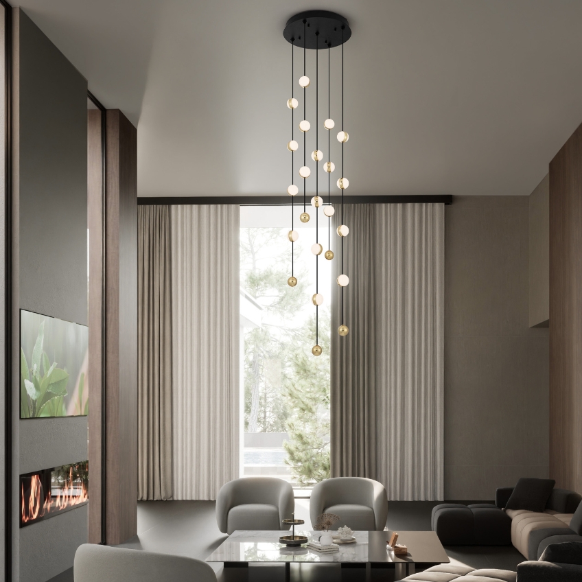 Kovové závěsné LED světlo Nova Luce Alcinoe 38 cm