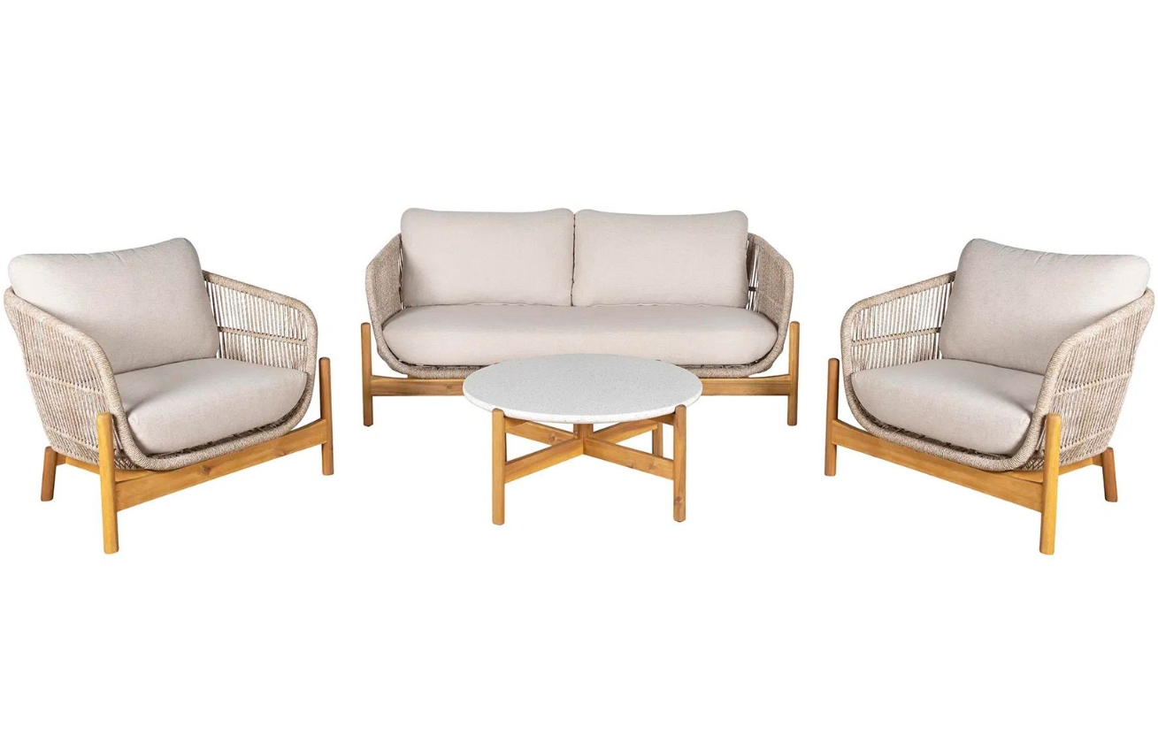 Nordic Living Akátový zahradní set pohovky, dvou křesel a stolku Terracina