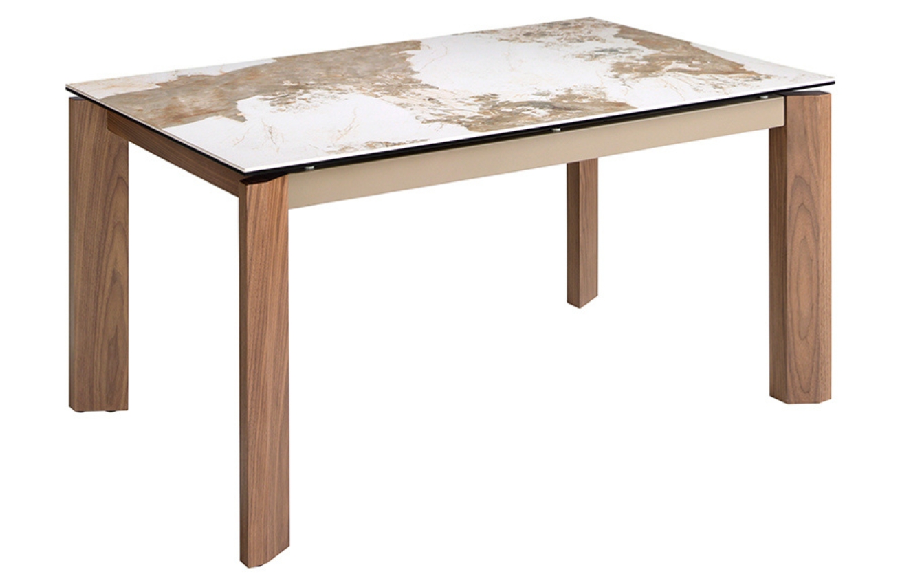 Ořechový jídelní rozkládací stůl Angel Cerdá No. 1118, 140/200 x 90 cm